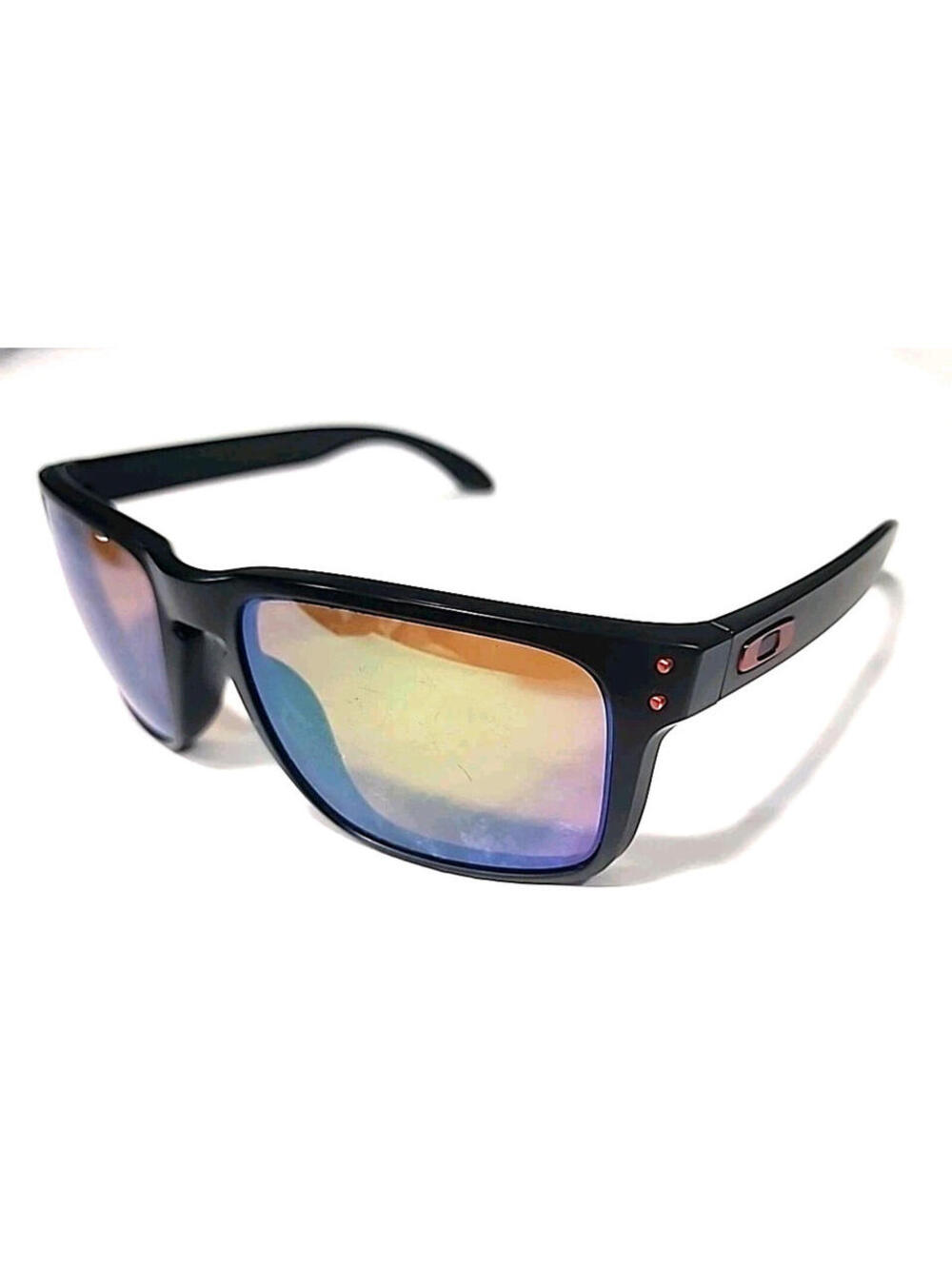 Oakley Holbrook Scratched Lenses Black Red Icon Sunglasses Frame 59-18 137 Read